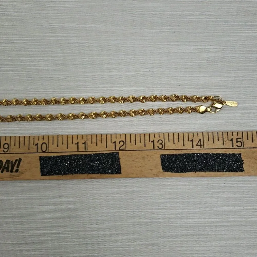 VTG Napier Sparkly Faceted Twist Rope Chain Necklace 28